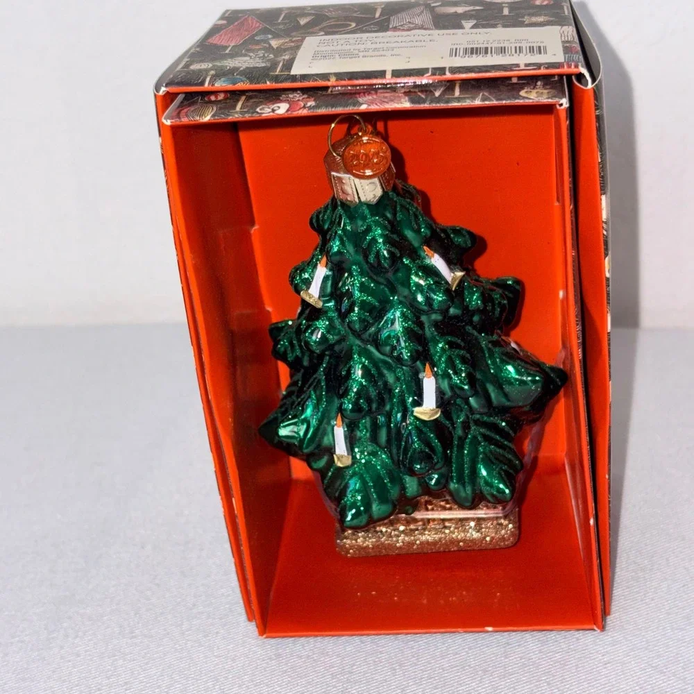 John Derian Target Glass Christmas Tree Ornament 2025 Dated‎ Green  4.25